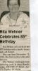Birthday- Wehner, Rita