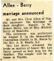 Marriage- Allen, Margie-Berry, Robert