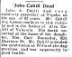 Obituary- Cahill, John 1