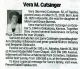 Obituary- Cutsinger, Vera