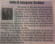 Obituary- Kratina, John D. 2