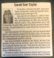 Obituary- Taylor, Sarah S.